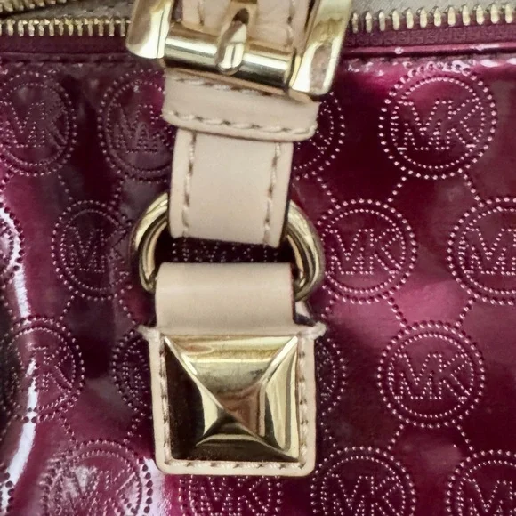 Michael Kors Deep Red Patent Leather Satchel - Picture 10 of 16